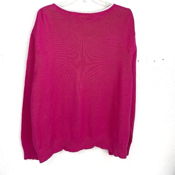 Snowman Christmas Winter Cardigan Womens 2XL Pink Zip Close Appliqué Whimsical - Picture 3 of 14